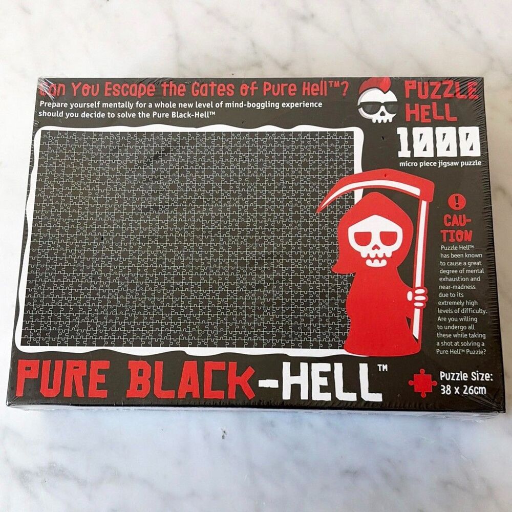 Puzzle Hell Pure Black-Hell 1000 Micro Piece Jigsaw Puzzle New Sealed 38 x 26 cm